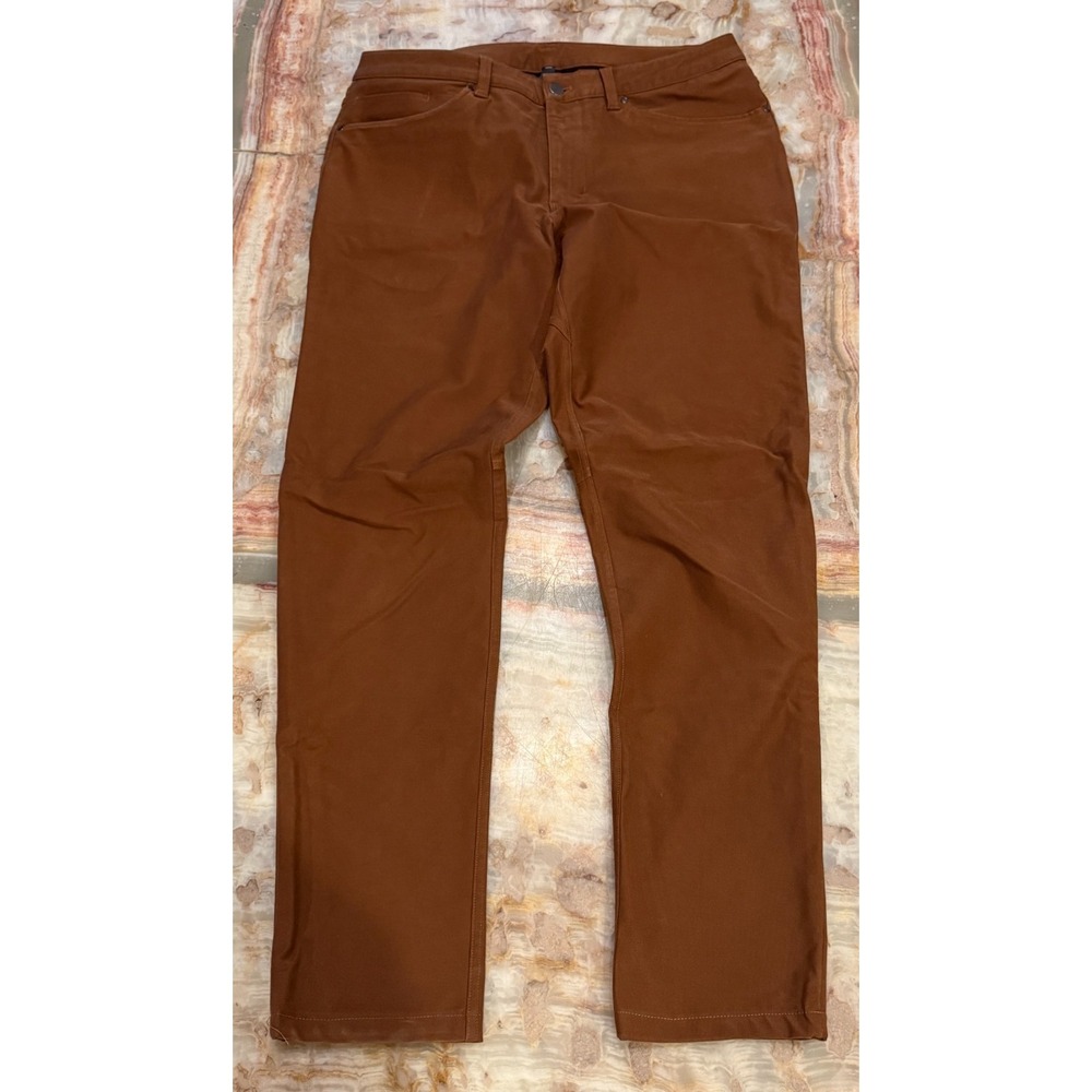 Lululemon Mens ABC Pant Copper Brown Flat Front Stretch 5-Pockets Size 33 - Picture 1 of 6